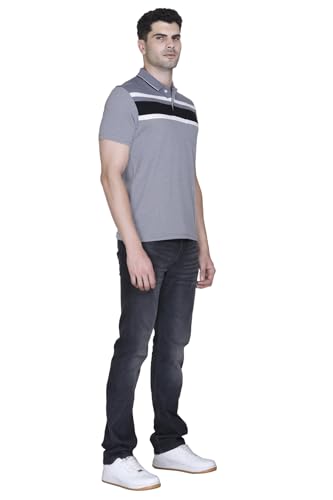 Image of SANE ORIGINALS T-Shirt for Men with Pocket || Textured Striped Polo for Men