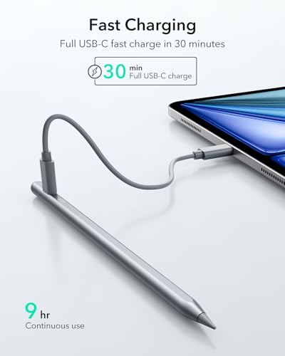 Image of ESR Magnetic Wireless Charging iPad Pencil, 2nd Generation Stylus Pen for iPad, Digital Pencil Pro for ipad 11 /10th,iPad Pro 12.9 inch / 11 inch(4th /3rd /2nd /1st), iPad Air 5 /4, Silver