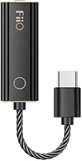 FiiO JadeAudio KA1 Headphone Amps Amplifier Tiny USB DAC High Resolution 3.5mm Lossless for Smartphones/PC/Laptop/Players(Type C, Black)