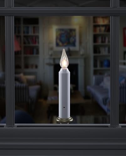 Image of VC1820P 8.5 inch Battery Operated Vintage Filament LED Flameless Window Candle with Dusk to Dawn Timer and 3 Flame Settings, Silver