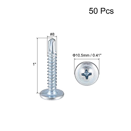 Tornillos autorroscantes cabeza Phillips #8 x 1 pulg 50 pzas miniatura 2