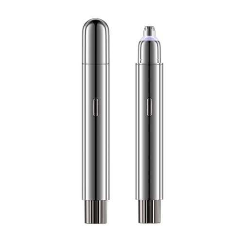Augenbrauen trimmer Damen, hochwertiger elektrischer Augenbrauenrasierer, umfassende Augenbrauenpflege mit einem Klick, LED-Beleuchtung, geräuschloses Design, lange Akkulaufzeit (silver-1)