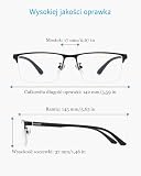 ANRRI Okulary Blue Light dla mężczyzn, okulary półotwarte, lekka metalowa oprawka, okulary do gier komputerowych, blokujące promieniowanie UV (Czarny)
