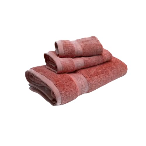 ORGANIC TEXTILES 100% Organic Cotton Bath Towels 3 Set (Rose