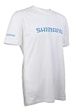 shimano 660 Gedrucktes Shimano-Logo SHIMANO Short Sleeve Cotton Tee Fishing Gear, White, Large