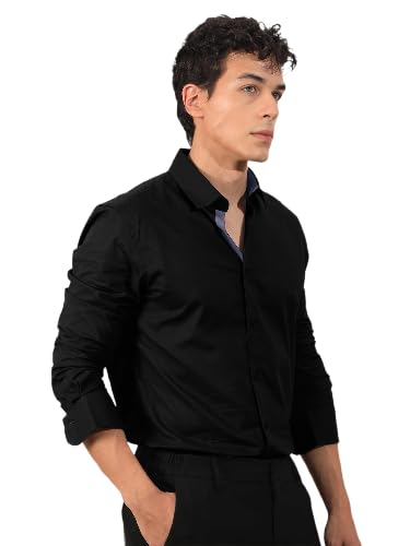 Tee Projekt Men's Shirt Solid Cotton Long Sleeve Button Down Home, Office, Regular Wear