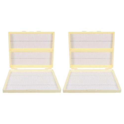 iplusmile Microscope Slide Boxes, 2pcs Scientific Polypropylene Microslide Slide Box Plastic Microscope Slide Holder with Latch Lock with Cork Lining 100 Slides