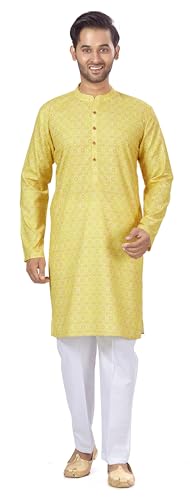Image of Studio Shringaar Men's Cotton Relaxed Fit Straight Kurta