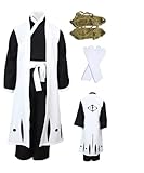 ZNZXYCOS Anime Captain Robe Men's Black And White Kimono Costume Halloween Cosplay (3X-Small)