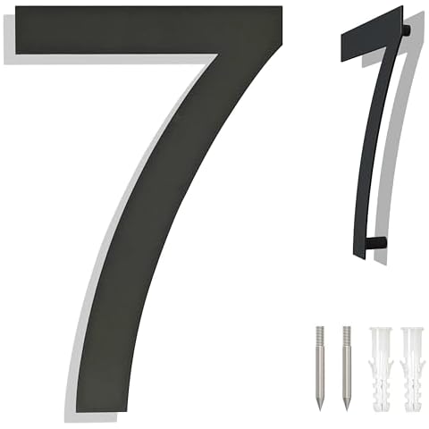 Ywonoby Large Stainless Steel House Number 7 Cover