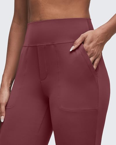 Image of G4Free BareFeel Flare Yoga Pants Women High Waisted Bootcut Leggings with Pockets Dress Work Pant Petite /Regular /Tall