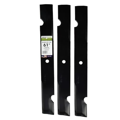 Maxpower 561311B - Juego de 3 Cuchillas para cortacésped de Corte Scag, Snapper y Husqvarna, reemplaza OEM # 5208425, 5020842, 5101755, 539-105711