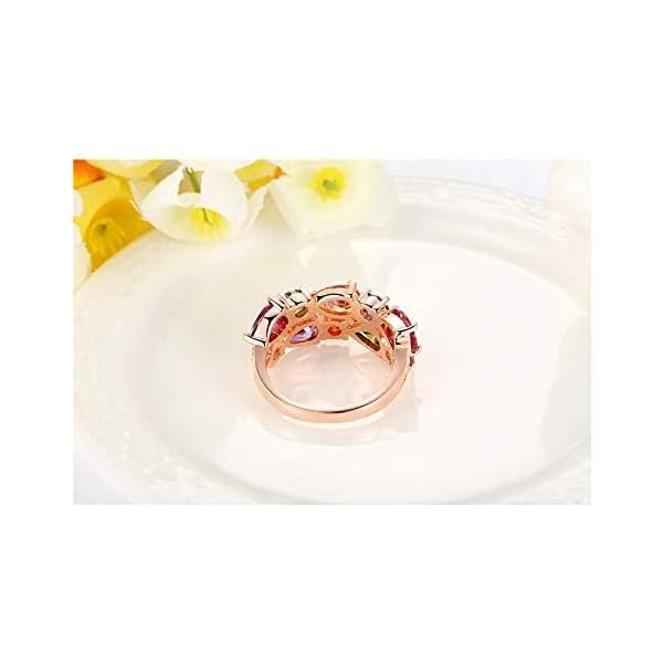 YouBella Jewellery Set Multi-Color AAA Swiss Zircon Rose Gold Crystal Necklace Pendant Ring Bracelet Bangle and earrings Jewellery Combo For Girls and Women (Pendant, Earrings, Ring and Bracelet) - Image 6