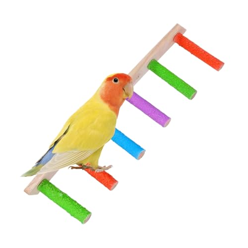 Qurygin Jouet calopsitte, échelle d'escalade en Bois | Outils d'affûtage de Griffes, Accessoires de Cage pour soulager l'ennui et Le Divertissement