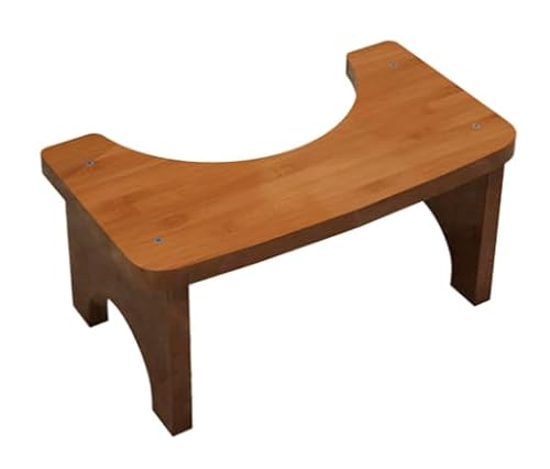 MEGYAD Tabouret de toilette en bambou naturel - Ergonomique - Pour salle de bain - Antidérapant - Pour adulte - Amovible - Pour salle de bain - Noir