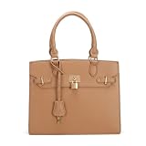 Rosvovo Elegant Tan Faux Leather Handbag for Women -...
