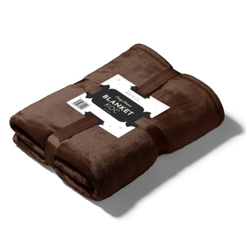 samils Decke für Sofa, Bett - Kuscheldecke - Weich und Warm Sofaüberwurf XL Decke - Tagesdecke Flauschig Fleecedecke 150x200 cm - Blanket - Dicke Couchdecke - Couch Wohndecke (Dunkelbraun)