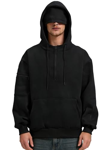Sweat à capuche avec masque homme : le pull à capuche pour voyage idéal en polaire chaude chic