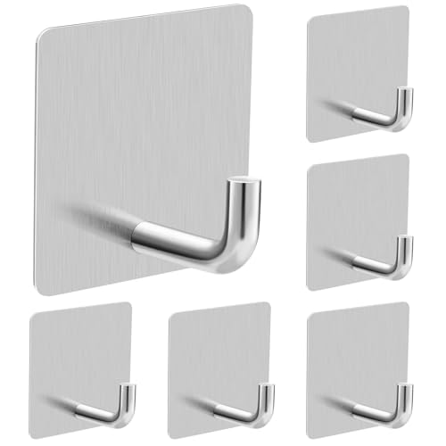 MIEWAA Klebehaken ohne Bohren 6er Set Handtuchhaken Badezimmer Edelstahl...