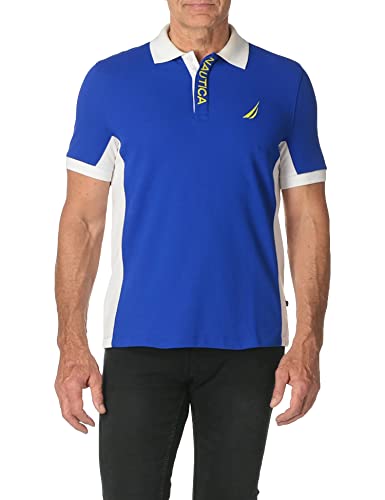 Nautica Mens Short Sleeve Color Block Performance Pique Polo Shirt, Bright Cobalt, 3X-Large US - image 5