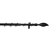 gardinenstange ikea vidga Endknöpfe aus Kunststoff Gardinia 5857 Komplettstilgarnitur Flame, Durchmesser 16 mm, ausziehbar, 130-240 cm, schwarz