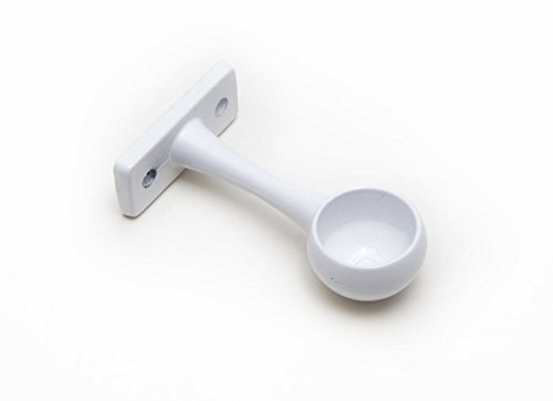 Onestopdiy.com White 4 X Wardrobe Socket Rod Rail End Support Bracket 19Mm