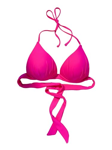 MakeMeChic Women's Halter Bikini Top Tie Back Push Up Backless Triangle Swimsuit Top Beachwear