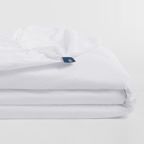 Serta Power Guard Mattress Encasement, 39\" x 80\", Quiet, Breathable and Waterproof Mattress Protector with Zipper, 18\" Elastic Deep Pocket for Secure Fit, Twin XL Mattress Pad, White