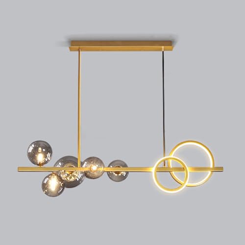 Suspension moderne en verre doré pour illuminer votre salle à manger