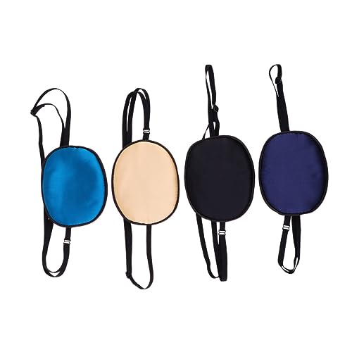 KALLORY 4 Pcs Tapa-olho Ajustável Tapa-olho De Seda Tapa-olhos De Estrabismo Tapa-olho Com Alça Tapa