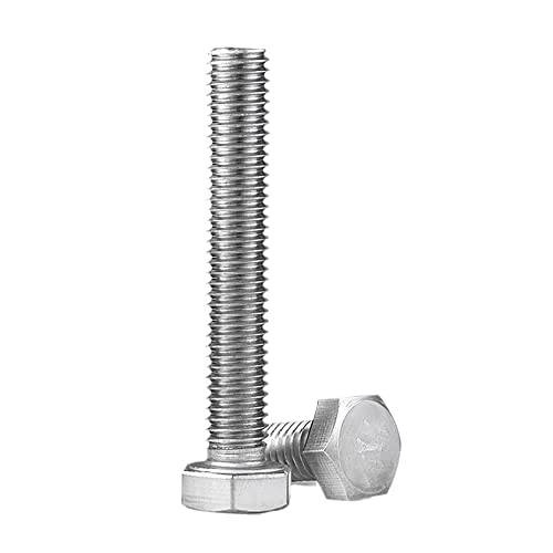 Image of Junter 10pcs M8-1.0 x 60mm Fine Thread Metric Hex Bolts 304 Stainless Steel Hexagon Fully Threaded Screws DIN933