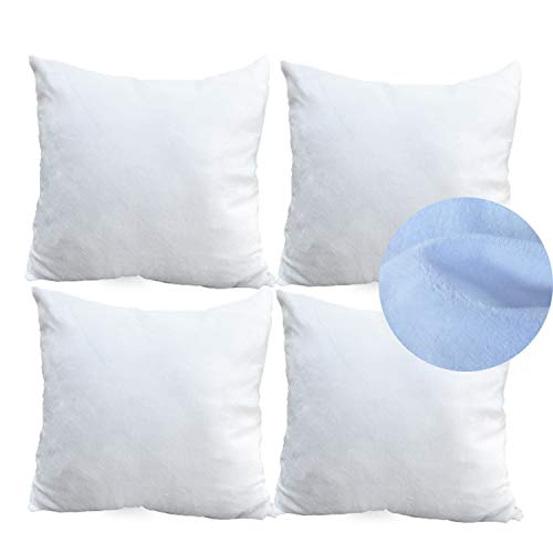 FUKiss 4 Stück 40,6 x 40,6 cm weiße Sublimationsrohlinge aus weichem Plüsch, Kristall-Samtstoff, Kissenbezug für Sofa, Vinyl-Projekte, DIY-Druck, quadratisch, ohne Kisseneinlage Cover