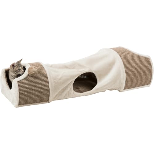 Trixie grattare tunnel per gatto, 110 x 30 x 38 cm, grigio chiaro/Marrone