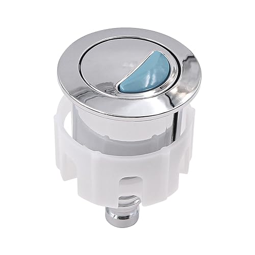 POFET Reemplazo de botón pulsador para Inodoro, botón de Drenaje Doble Redondo, Adecuado para Aberturas de 33mm a 49mm