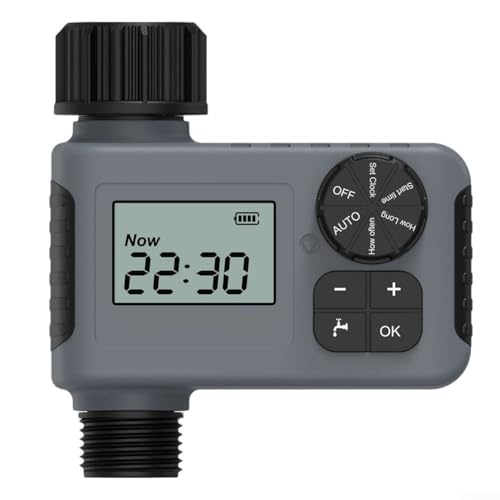 Honseadek Temporizador automático de aspersor de jardín con pantalla LCD para sistema de riego personalizable, programable de 1 minuto a 240 horas, adecuado para manguera individual (BSP3/4)