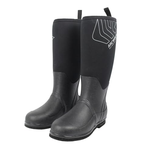 [ARCWOLF] フィッシングブーツ ウェーディングブーツ 長靴 マリンブーツ 完全防水 撥水 渓流 磯 滑らない ブラック