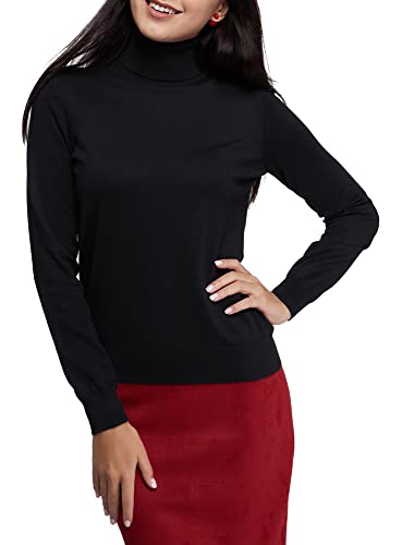oodji Collection Femme Pull Basique Tricoté, Noir, XS Cover