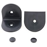 E-outstanding Right Angle Nylon Corner Bracket 6PCS 2x2 Inch Black Plastic L Shape Corner Brace with Screw Cover Cap Hardware Fitting Accessories for Bathroom Partition