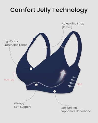 Image of HORISUN Comfortable Seamless Full Coverage Bra for Women Wireless Bras with Soft Support Regular and Plus Size