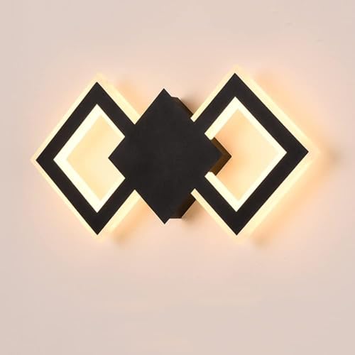 CAFIEDR Lámpara de Pared LED Tricolor de 24 W, Moderna y Sencilla, para Dormitorio, mesita de Noche, decoración de Fondo de Sala de Estar con Forma de Diamante, lámpara de araña.