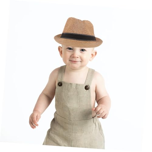 Straw Hat for Boys and Classic Design Breathable Summer Sun Protection for Outdoor Adventures and Everyday Wear Chocolate4