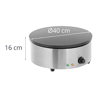 Royal Catering RCEC-3000-R Crepes Maker Crepeseisen (Ø 40 cm, 3000 W, Gusseisen mit Emaillebeschichtung, Edelstahl, inkl. Teigverteiler) – Bild 7