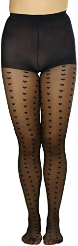 Image of ToBeInStyle Women's Valentine Day Themed Opaque Sheer Pantyhose w /Heart Love