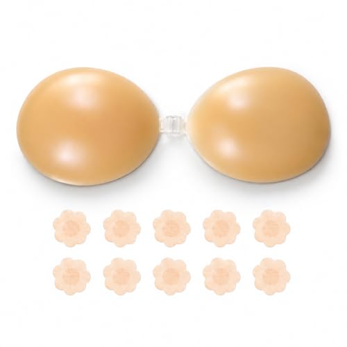 Image of Hasimor Sticky Bra Ultra Thin Silicone Sticky Bra Push Up Strapless Backless Bras for Women