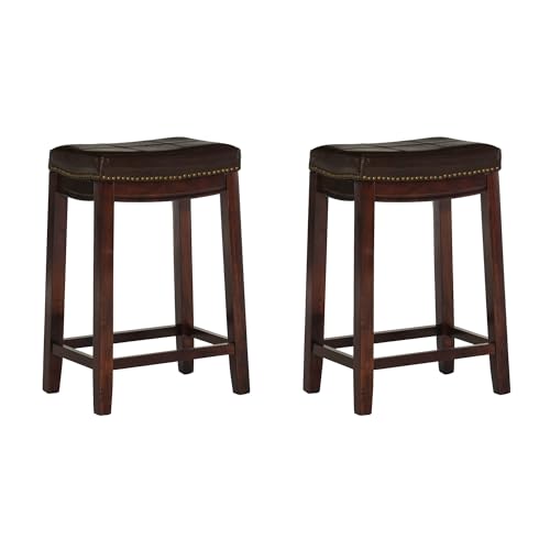 Linon Claridge 2Pk Brown Counter Stool