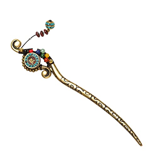 MUSISALY 古典的で軽量なフォーク タッセルかんざし ヘアバンホルダー 和風髪留め 普段使いから結婚式までしっかり固定