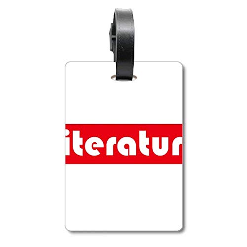 Étiquette valise rouge Course and Major Literature pour ne plus perdre son sac