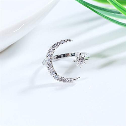FUTIMELY Moon Crescent Star Ring for Women Adjustable Moon Sun CZ Statement Ring Dainty Crystal Crescent Finger Ring - Image 9
