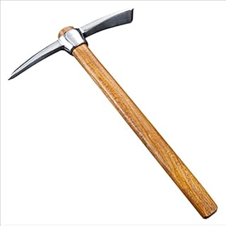 icross-ep Garden Pick Mattock Hoe, Pickaxe Heavy Duty Pick Axe Hand Tool for Transplanting Digging Planting Loosening Soil Camping or Prospecting (42cm*21cm*3.5cm)