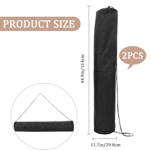 CRASPIRE 2Pcs Storage Drawstring Bags 11.73x44.88 inch Black Large Travel Bracket Bags Laundry Clothes Long Packaging Foldable Heavy Duty Organizer Polyester for Hiking Camping Home - Image 2